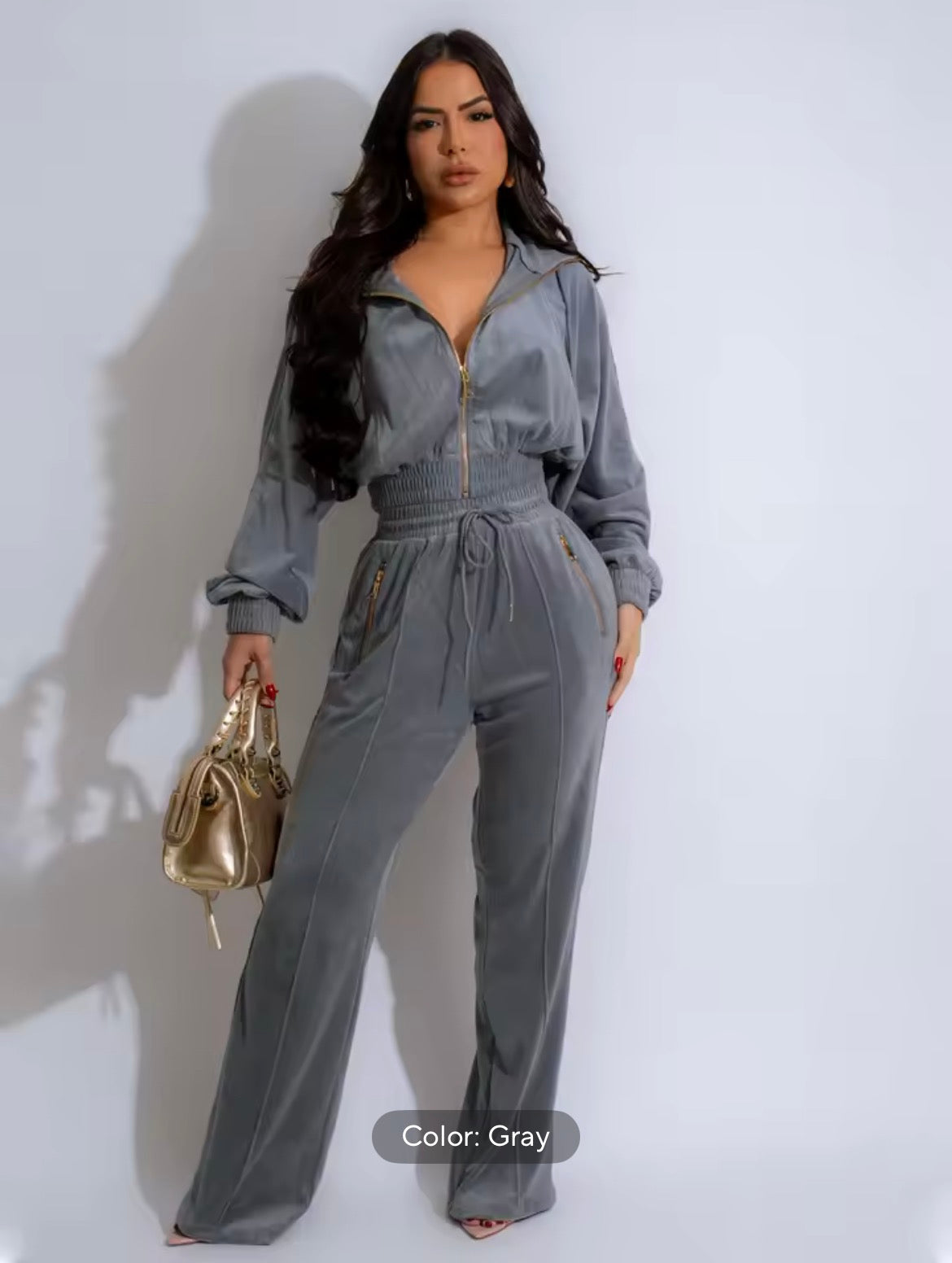 Velvet tracksuit two piece