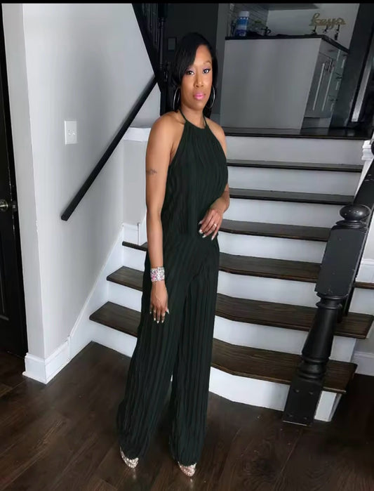 Sleeveless two piece pants set